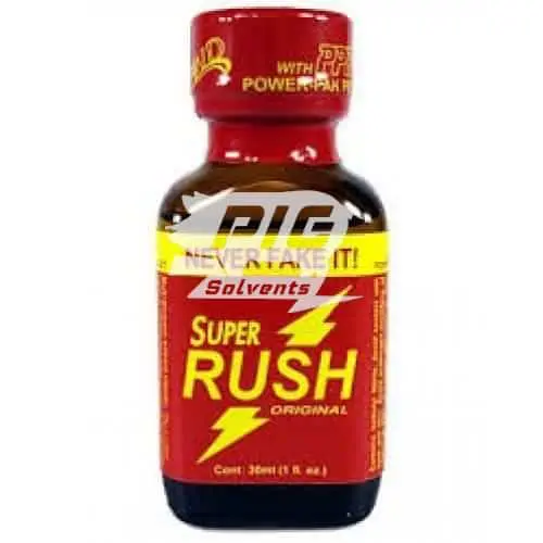 super rush 30ml PWD powered with pig solvent logo