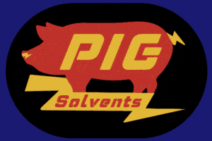 Pig Solvents Logo with blue background